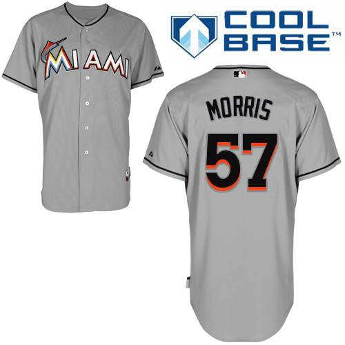 Bryan Morris #57 MLB Jersey-Miami Marlins Men's Authentic Road Gray Cool Base Baseball Jersey